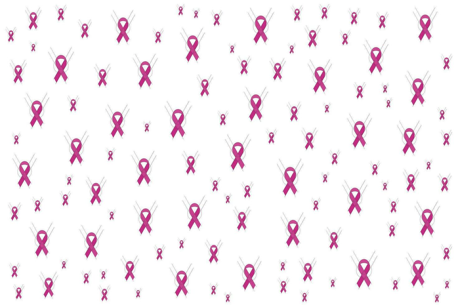 a pattern of pink ribbons on a white background vector