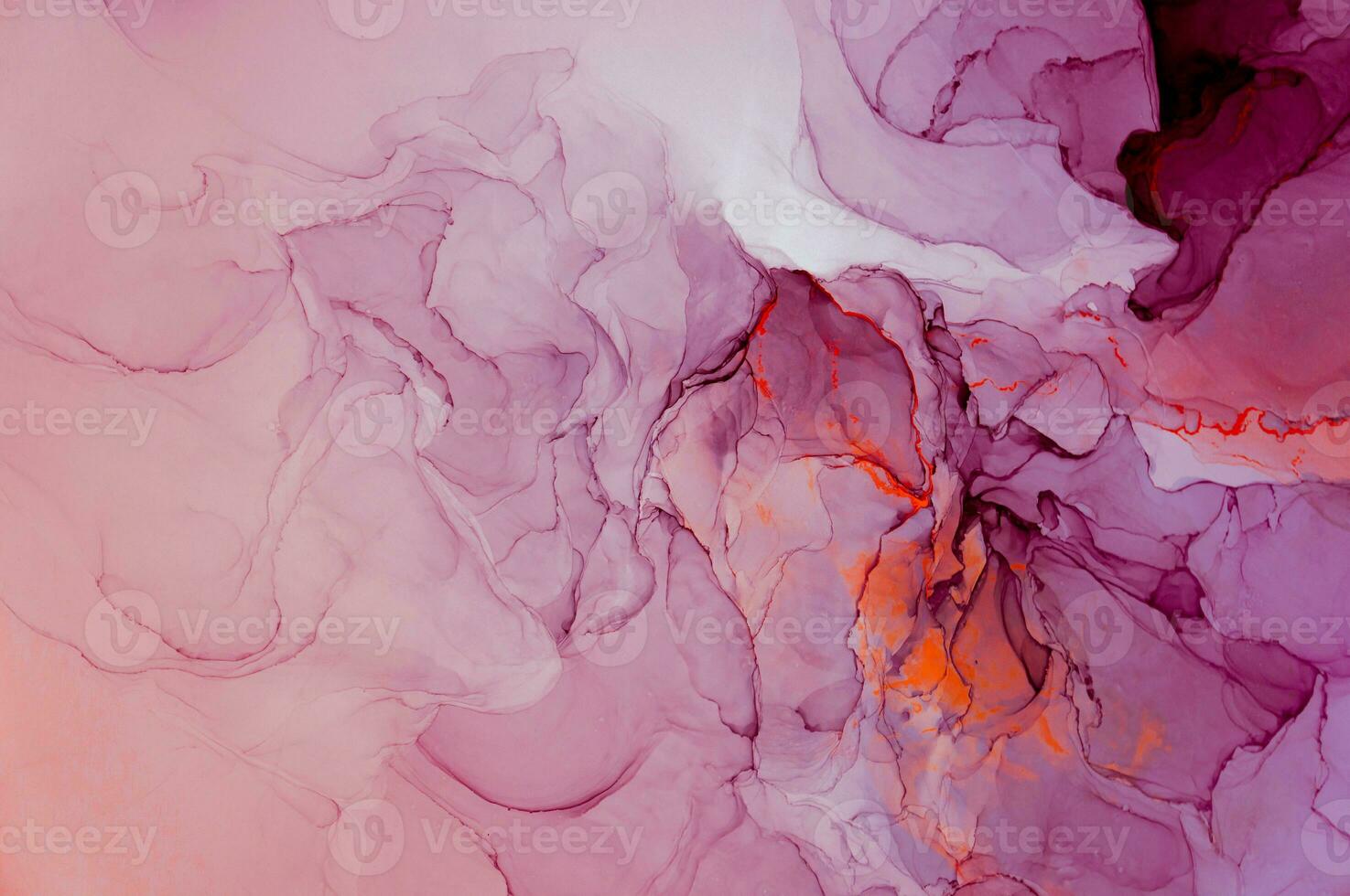 Abstract created using the technique of Alcohol ink. Macro photography of the smallest details of a panting. The panting shows how overflows of shades and colors of paint resemble space motifs. photo