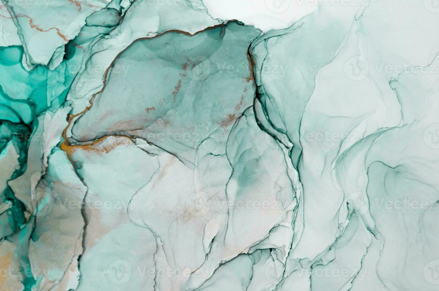 Abstract created using the technique of Alcohol ink. Macro photography of the smallest details of a panting. The panting shows how overflows of shades and colors of paint resemble space motifs. photo