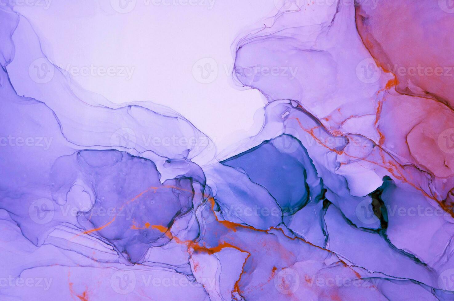 Abstract created using the technique of Alcohol ink. Macro photography of the smallest details of a panting. The panting shows how overflows of shades and colors of paint resemble space motifs. photo