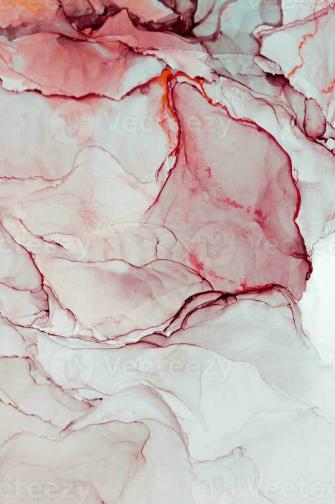 Abstract created using the technique of Alcohol ink. Macro photography of the smallest details of a panting. The panting shows how overflows of shades and colors of paint resemble space motifs. photo