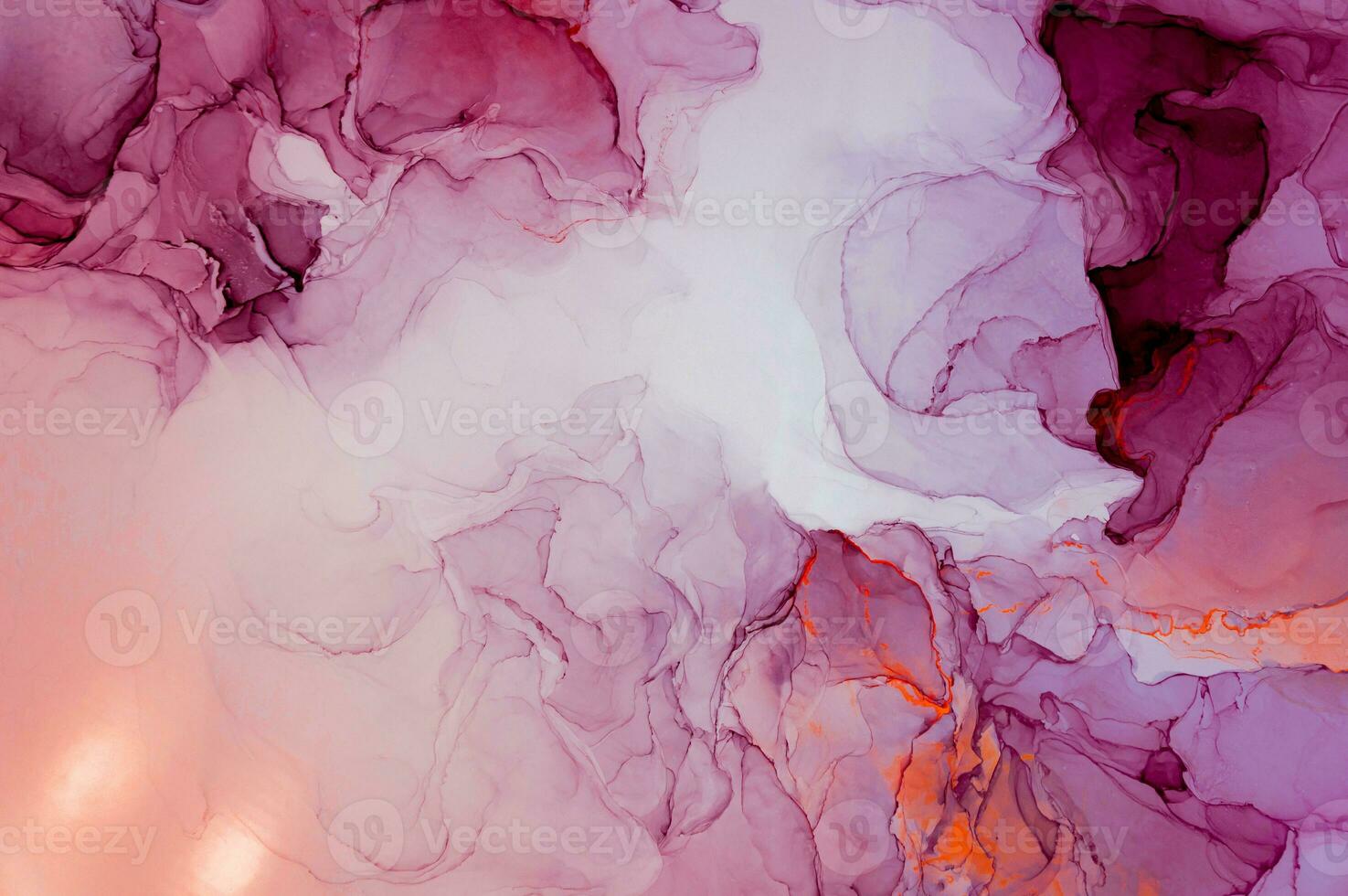 Abstract created using the technique of Alcohol ink. Macro photography of the smallest details of a panting. The panting shows how overflows of shades and colors of paint resemble space motifs. photo