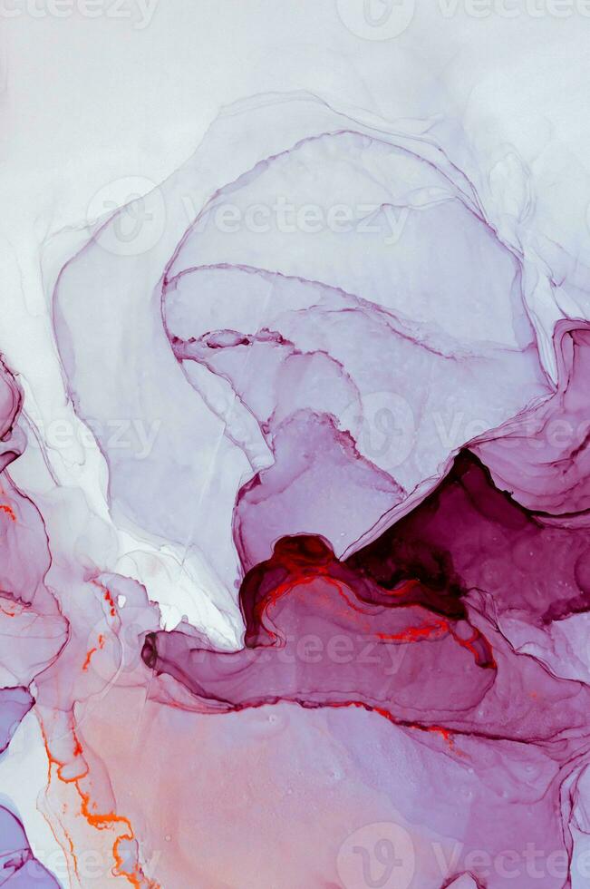 Abstract created using the technique of Alcohol ink. Macro photography of the smallest details of a panting. The panting shows how overflows of shades and colors of paint resemble space motifs. photo
