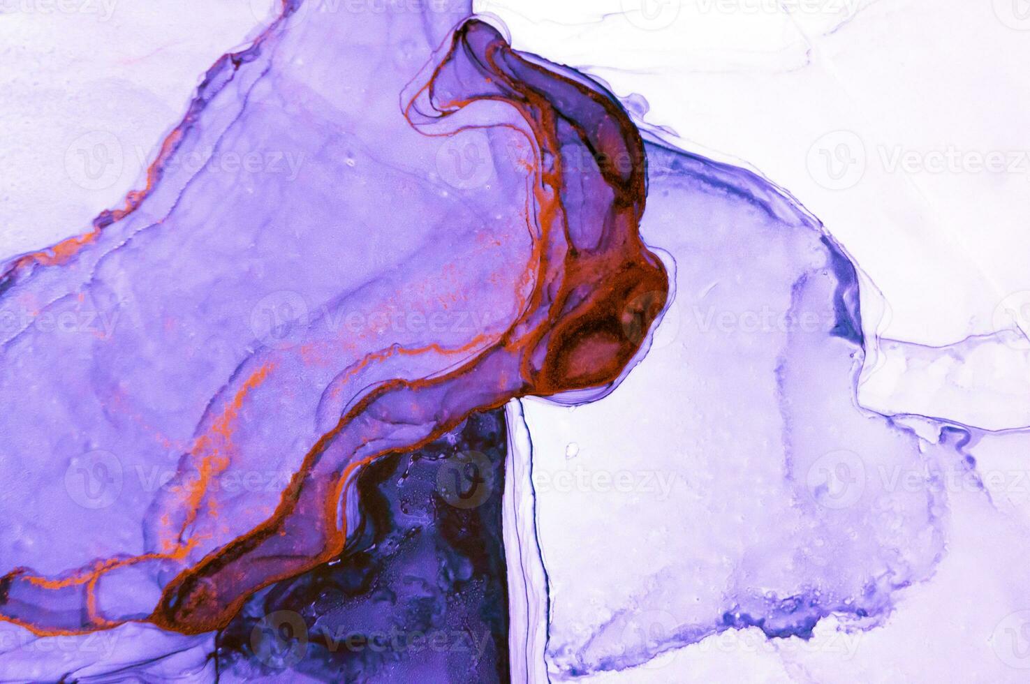 Abstract created using the technique of Alcohol ink. Macro photography of the smallest details of a panting. The panting shows how overflows of shades and colors of paint resemble space motifs. photo