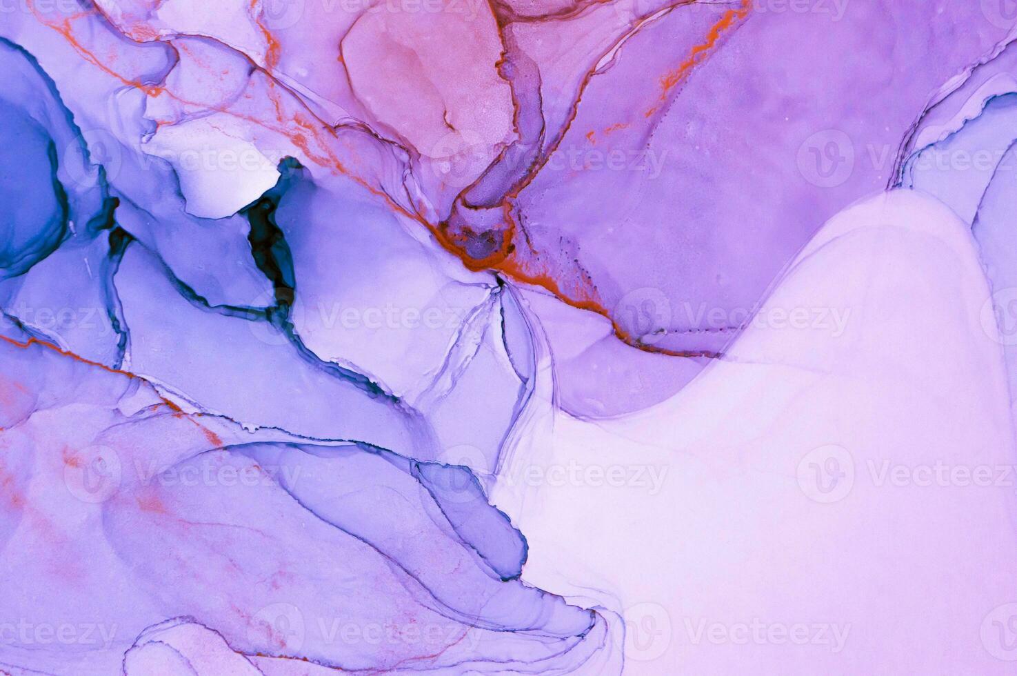 Abstract created using the technique of Alcohol ink. Macro photography of the smallest details of a panting. The panting shows how overflows of shades and colors of paint resemble space motifs. photo