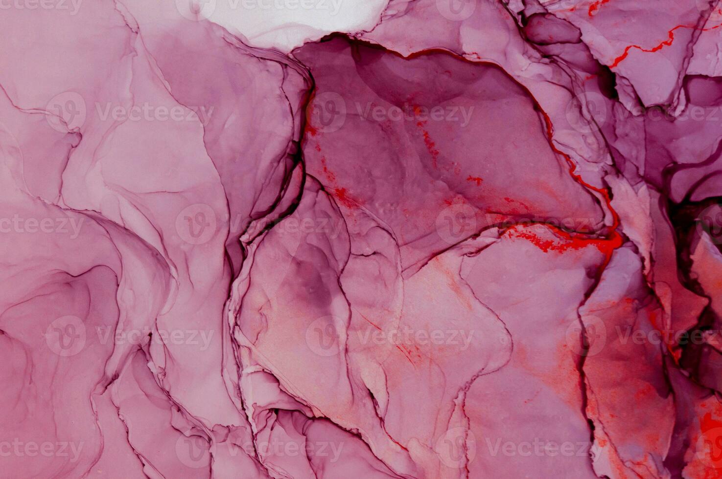 Abstract created using the technique of Alcohol ink. Macro photography of the smallest details of a panting. The panting shows how overflows of shades and colors of paint resemble space motifs. photo