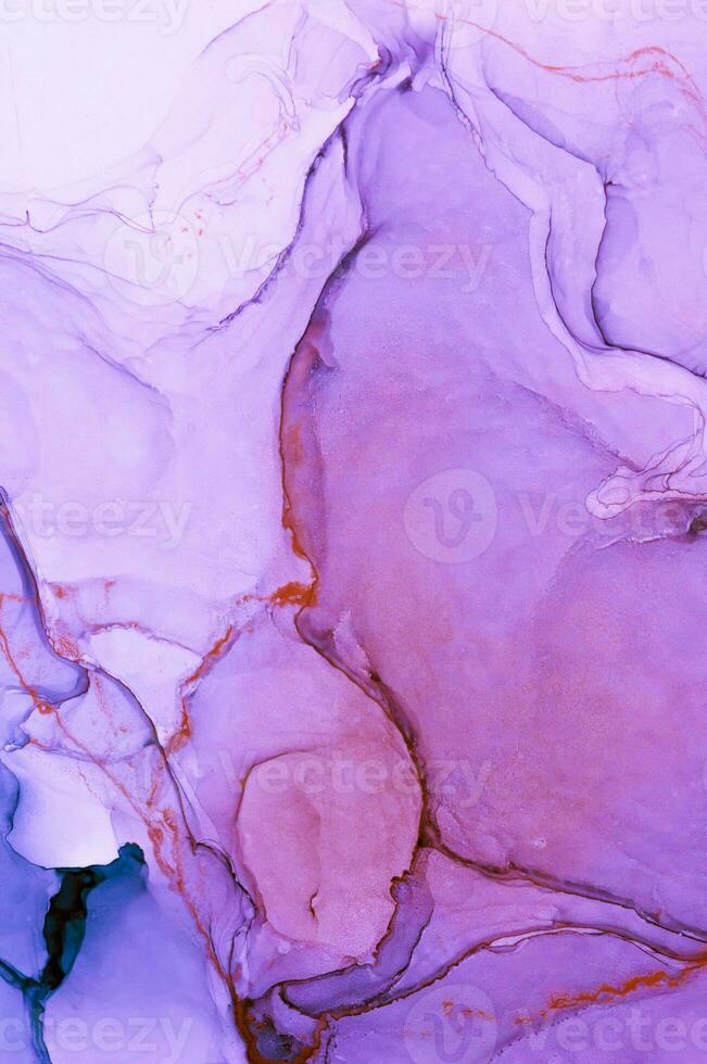 Abstract created using the technique of Alcohol ink. Macro photography of the smallest details of a panting. The panting shows how overflows of shades and colors of paint resemble space motifs. photo