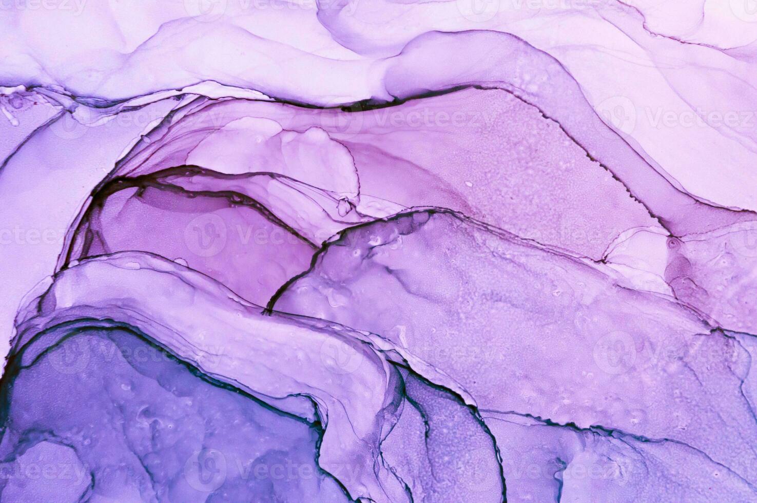 Abstract created using the technique of Alcohol ink. Macro photography of the smallest details of a panting. The panting shows how overflows of shades and colors of paint resemble space motifs. photo