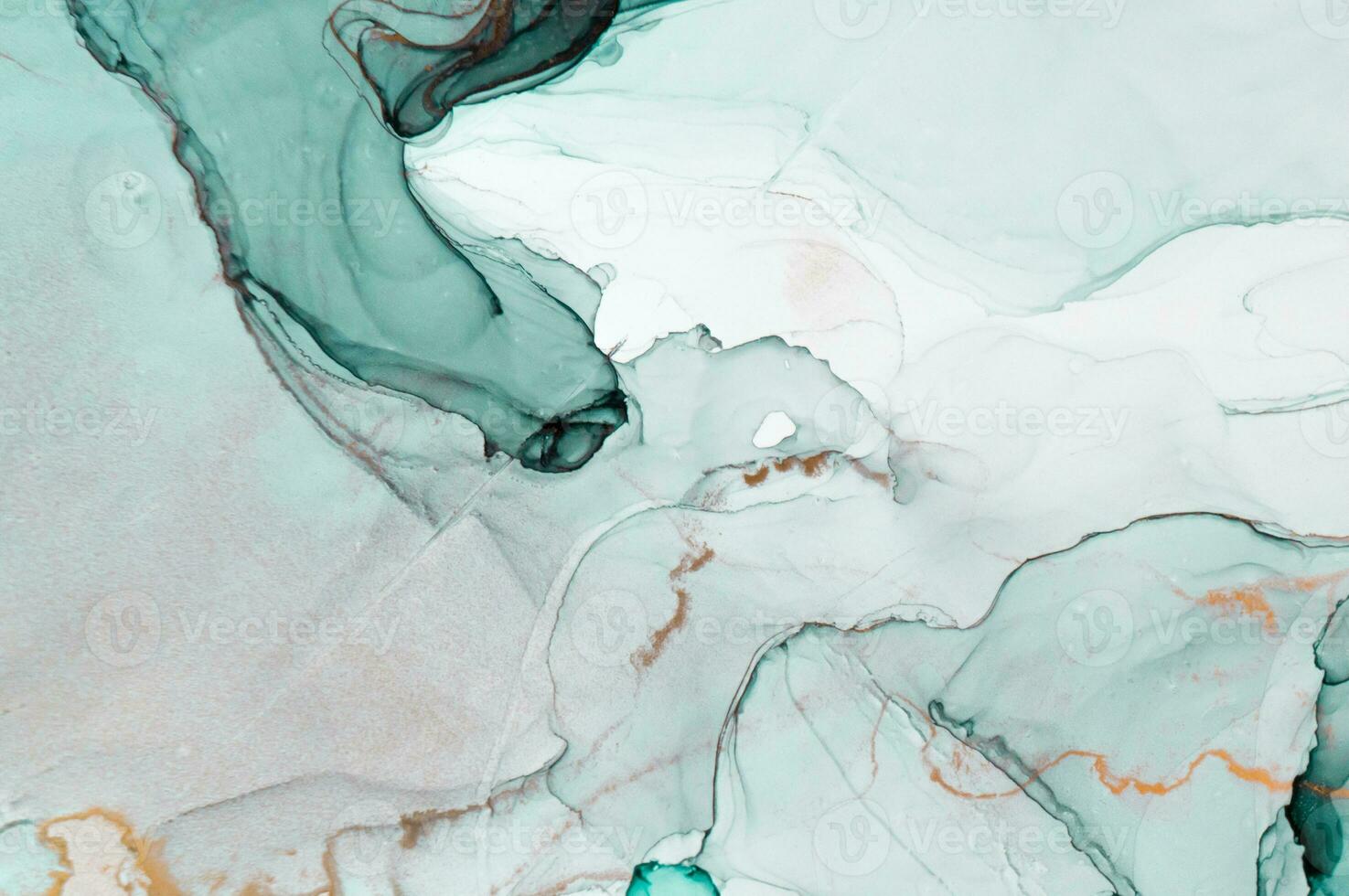 Abstract created using the technique of Alcohol ink. Macro photography of the smallest details of a panting. The panting shows how overflows of shades and colors of paint resemble space motifs. photo
