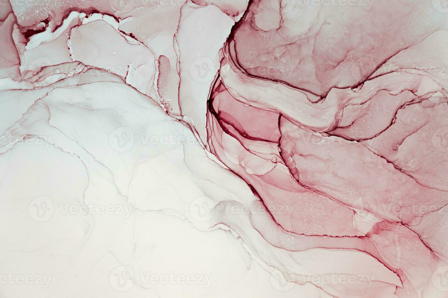 Abstract created using the technique of Alcohol ink. Macro photography of the smallest details of a panting. The panting shows how overflows of shades and colors of paint resemble space motifs. photo