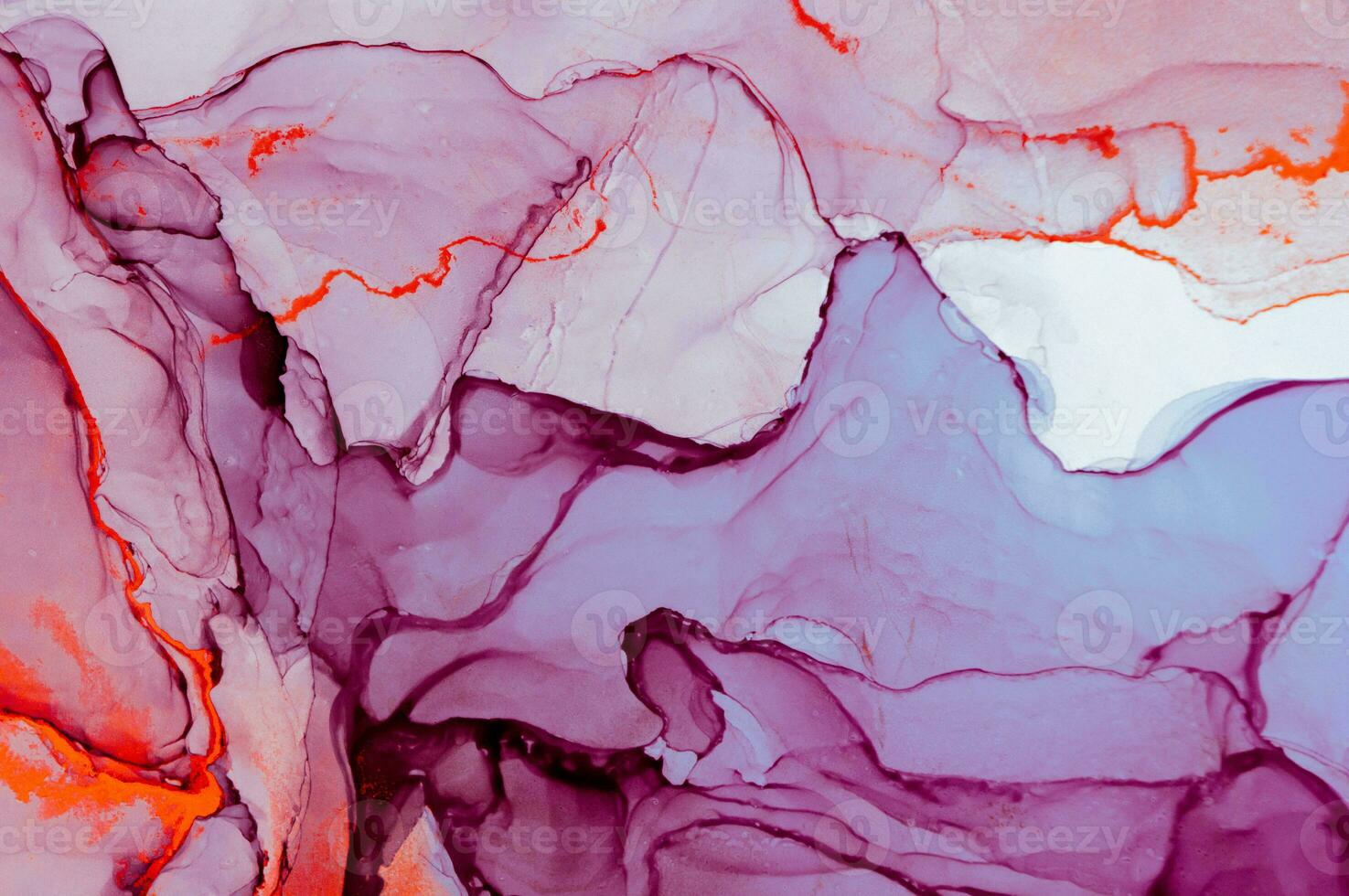Abstract created using the technique of Alcohol ink. Macro photography of the smallest details of a panting. The panting shows how overflows of shades and colors of paint resemble space motifs. photo