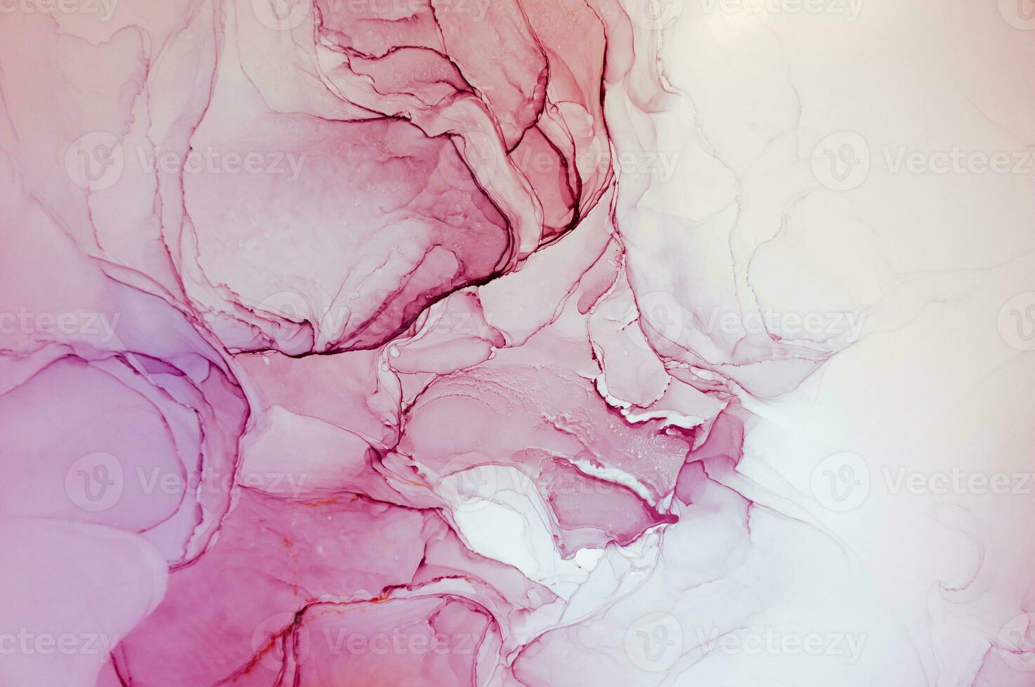 Abstract created using the technique of Alcohol ink. Macro photography of the smallest details of a panting. The panting shows how overflows of shades and colors of paint resemble space motifs. photo