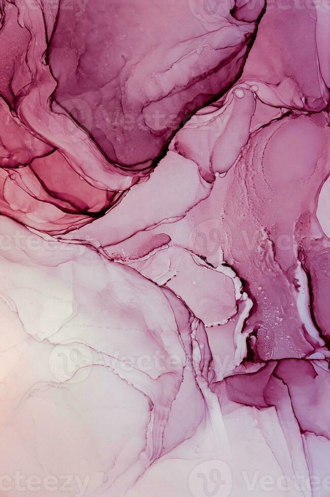Abstract created using the technique of Alcohol ink. Macro photography of the smallest details of a panting. The panting shows how overflows of shades and colors of paint resemble space motifs. photo