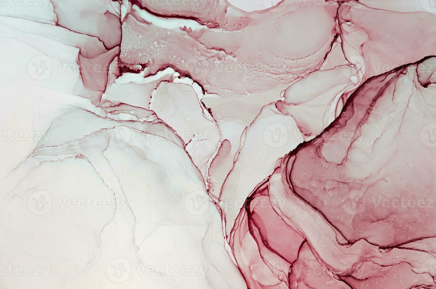Abstract created using the technique of Alcohol ink. Macro photography of the smallest details of a panting. The panting shows how overflows of shades and colors of paint resemble space motifs. photo