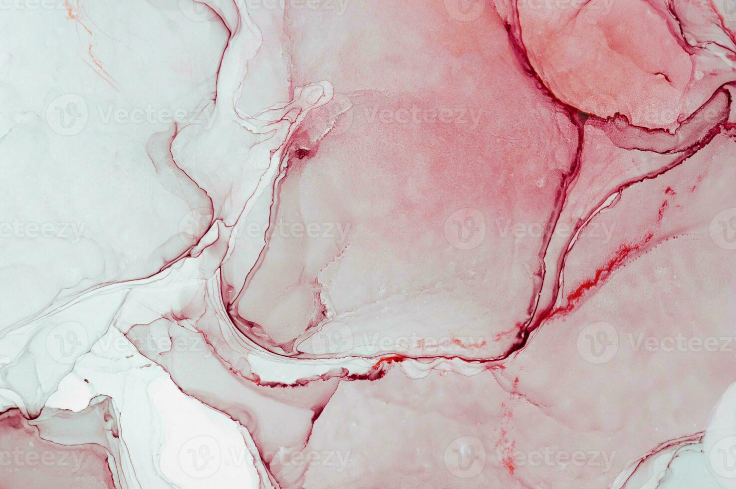 Abstract created using the technique of Alcohol ink. Macro photography of the smallest details of a panting. The panting shows how overflows of shades and colors of paint resemble space motifs. photo