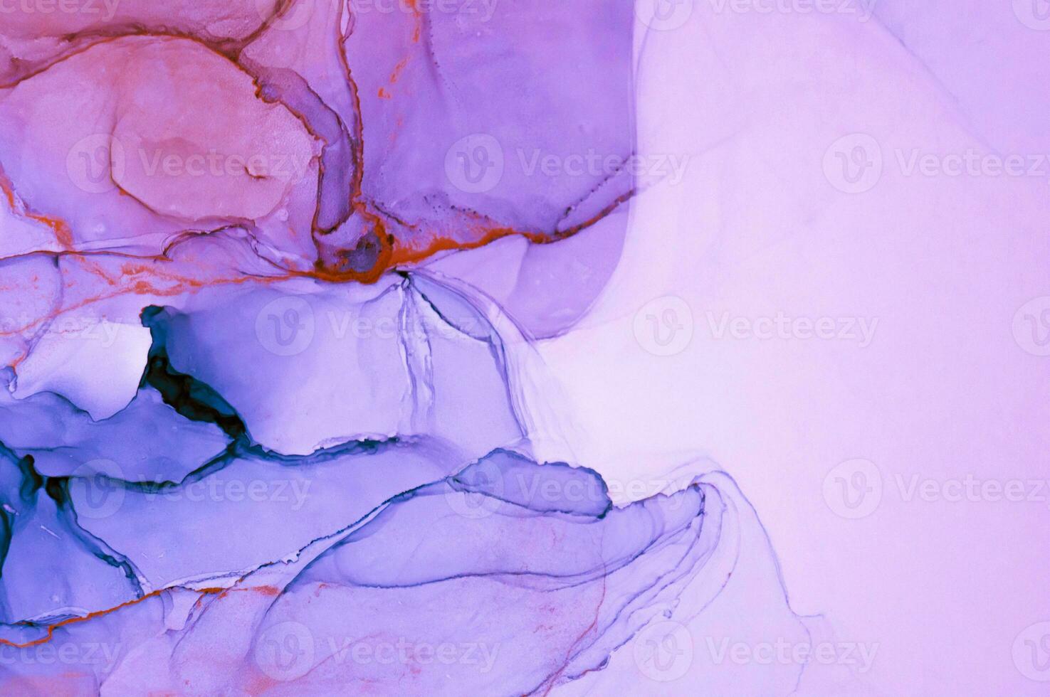 Abstract created using the technique of Alcohol ink. Macro photography of the smallest details of a panting. The panting shows how overflows of shades and colors of paint resemble space motifs. photo