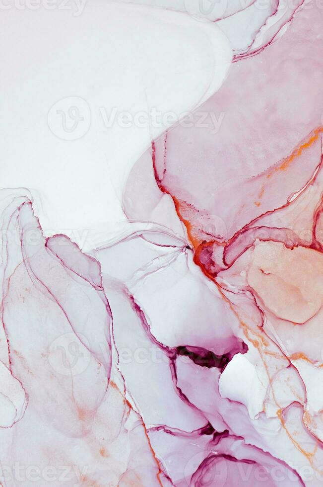 Abstract created using the technique of Alcohol ink. Macro photography of the smallest details of a panting. The panting shows how overflows of shades and colors of paint resemble space motifs. photo