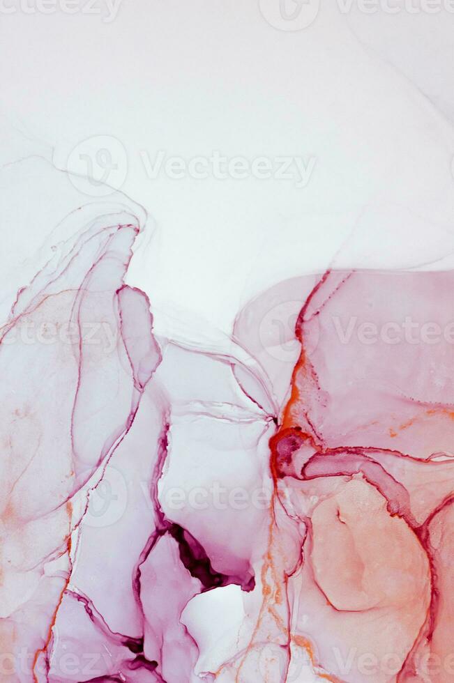 Abstract created using the technique of Alcohol ink. Macro photography of the smallest details of a panting. The panting shows how overflows of shades and colors of paint resemble space motifs. photo