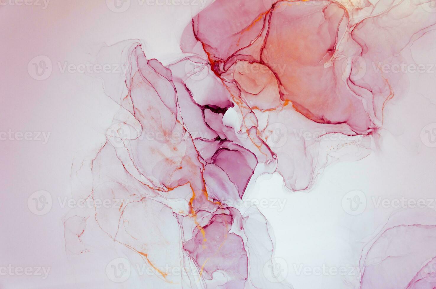 Abstract created using the technique of Alcohol ink. Macro photography of the smallest details of a panting. The panting shows how overflows of shades and colors of paint resemble space motifs. photo