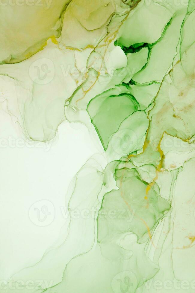 Abstract created using the technique of Alcohol ink. Macro photography of the smallest details of a panting. The panting shows how overflows of shades and colors of paint resemble space motifs. photo
