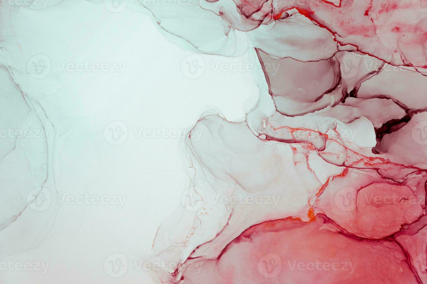 Abstract created using the technique of Alcohol ink. Macro photography of the smallest details of a panting. The panting shows how overflows of shades and colors of paint resemble space motifs. photo