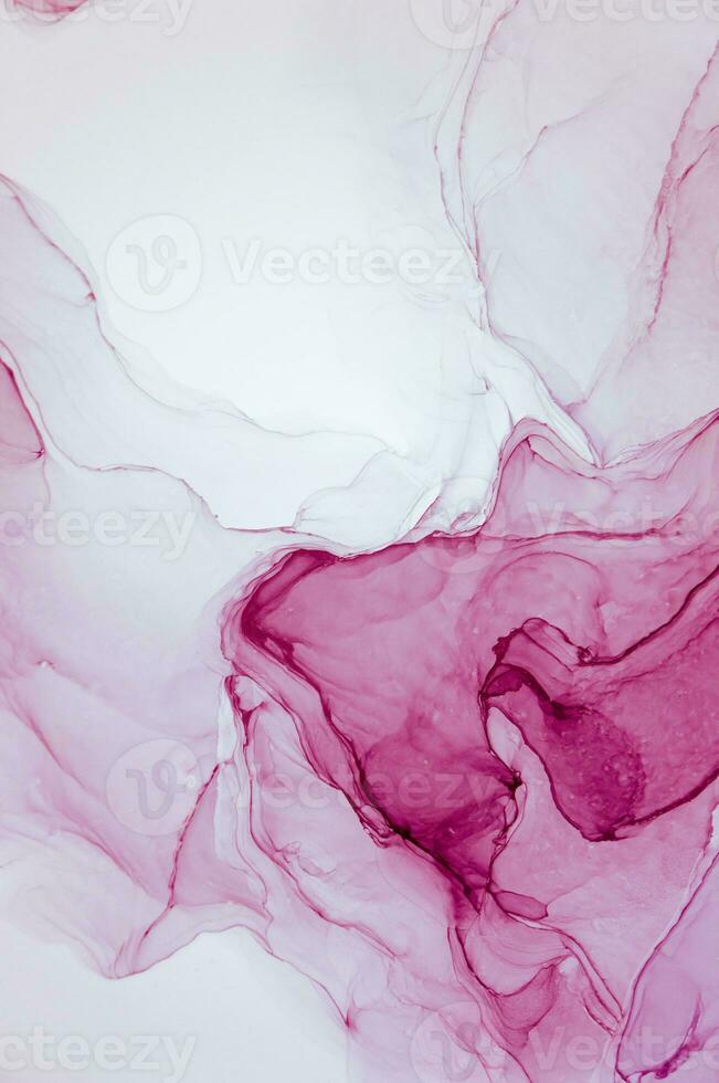 Abstract created using the technique of Alcohol ink. Macro photography of the smallest details of a panting. The panting shows how overflows of shades and colors of paint resemble space motifs. photo