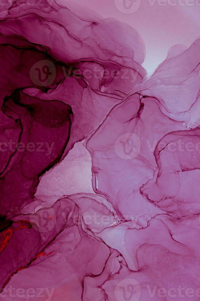 Abstract created using the technique of Alcohol ink. Macro photography of the smallest details of a panting. The panting shows how overflows of shades and colors of paint resemble space motifs. photo