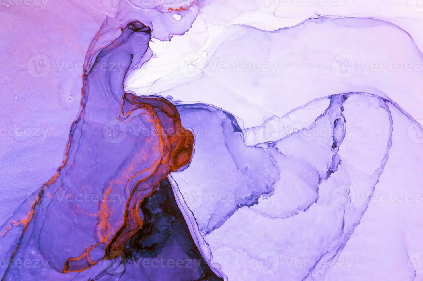Abstract created using the technique of Alcohol ink. Macro photography of the smallest details of a panting. The panting shows how overflows of shades and colors of paint resemble space motifs. photo