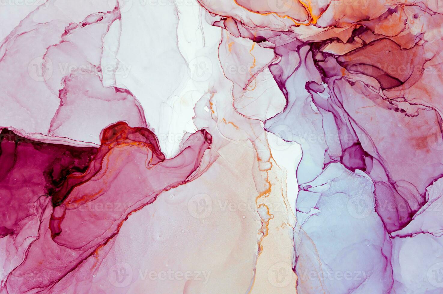 Abstract created using the technique of Alcohol ink. Macro photography of the smallest details of a panting. The panting shows how overflows of shades and colors of paint resemble space motifs. photo