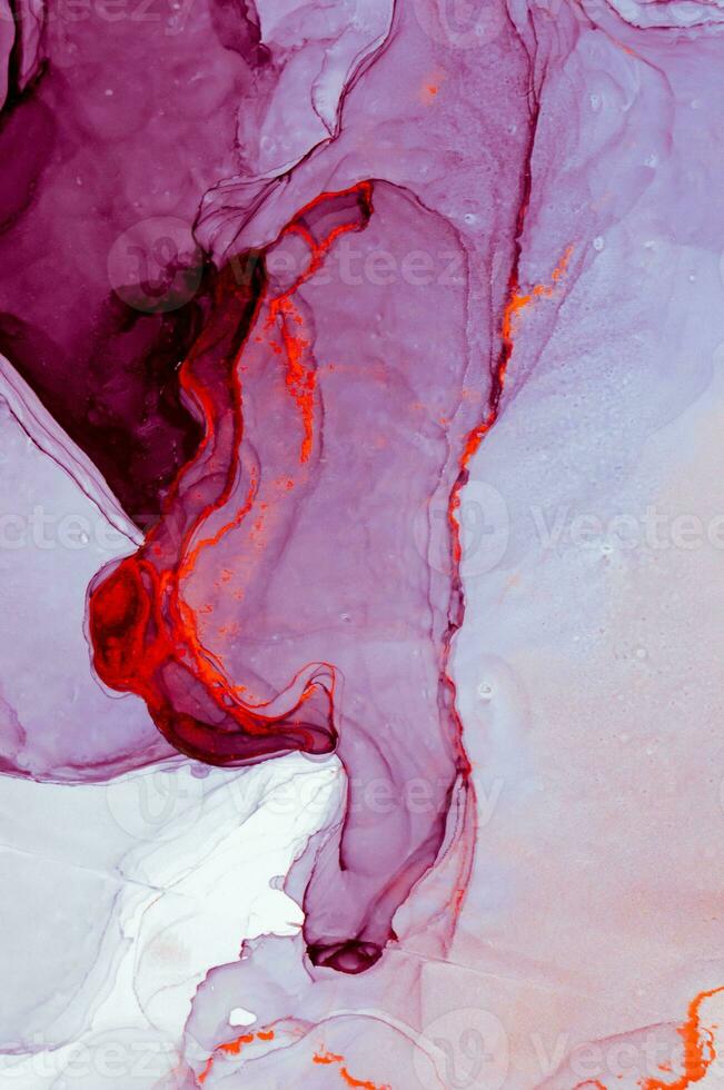 Abstract created using the technique of Alcohol ink. Macro photography of the smallest details of a panting. The panting shows how overflows of shades and colors of paint resemble space motifs. photo