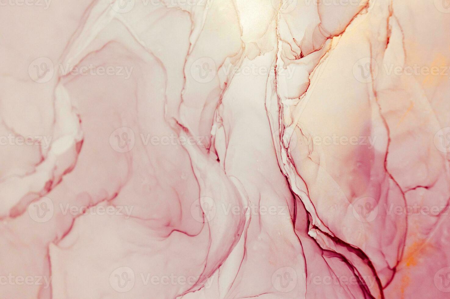 Abstract created using the technique of Alcohol ink. Macro photography of the smallest details of a panting. The panting shows how overflows of shades and colors of paint resemble space motifs. photo