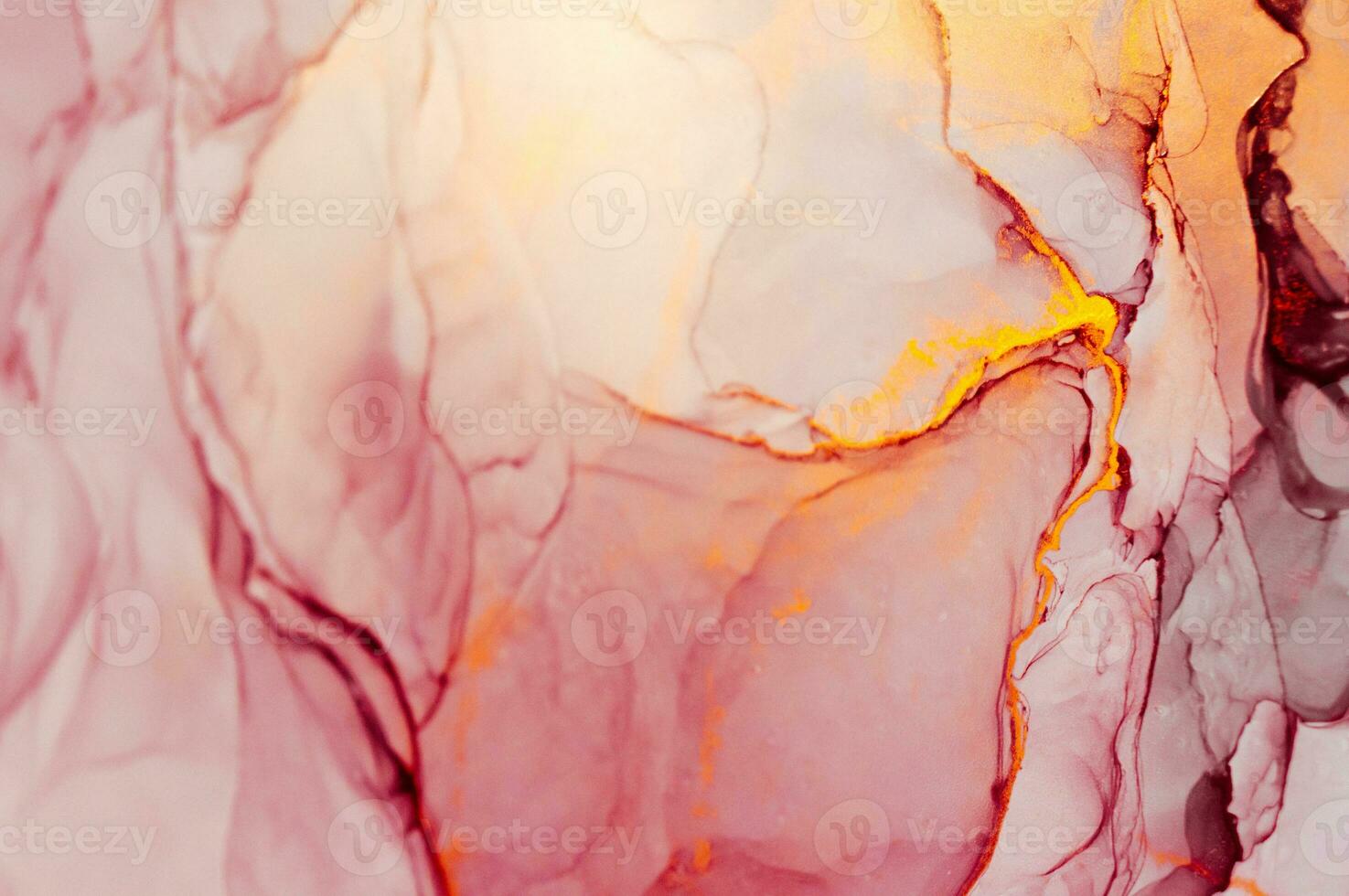 Abstract created using the technique of Alcohol ink. Macro photography of the smallest details of a panting. The panting shows how overflows of shades and colors of paint resemble space motifs. photo