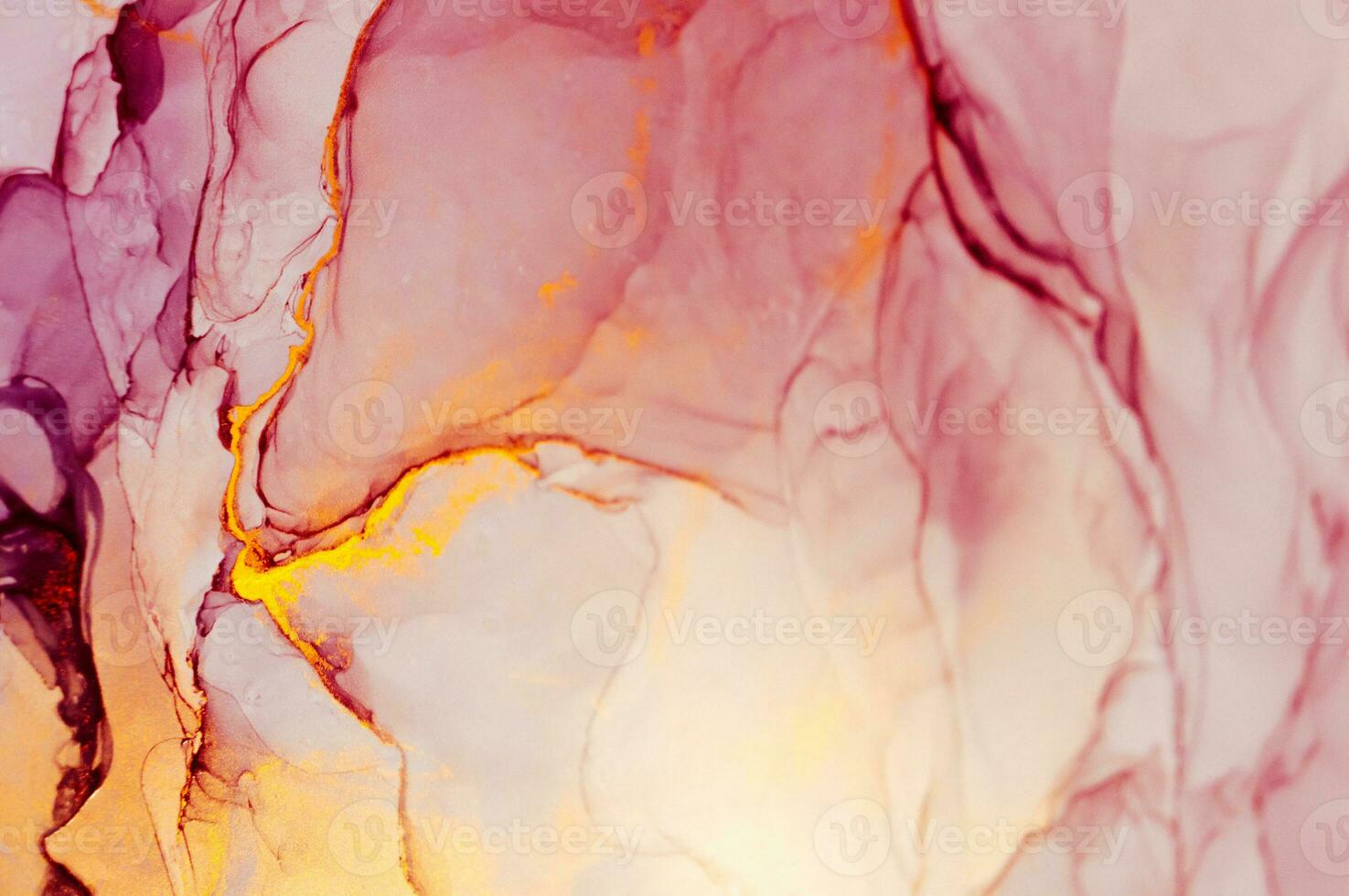 Abstract created using the technique of Alcohol ink. Macro photography of the smallest details of a panting. The panting shows how overflows of shades and colors of paint resemble space motifs. photo
