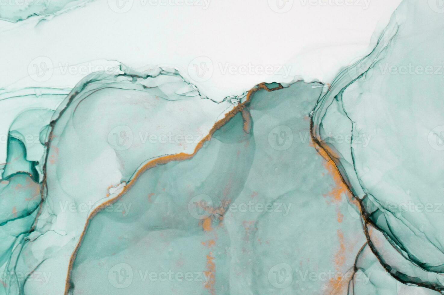 Abstract created using the technique of Alcohol ink. Macro photography of the smallest details of a panting. The panting shows how overflows of shades and colors of paint resemble space motifs. photo