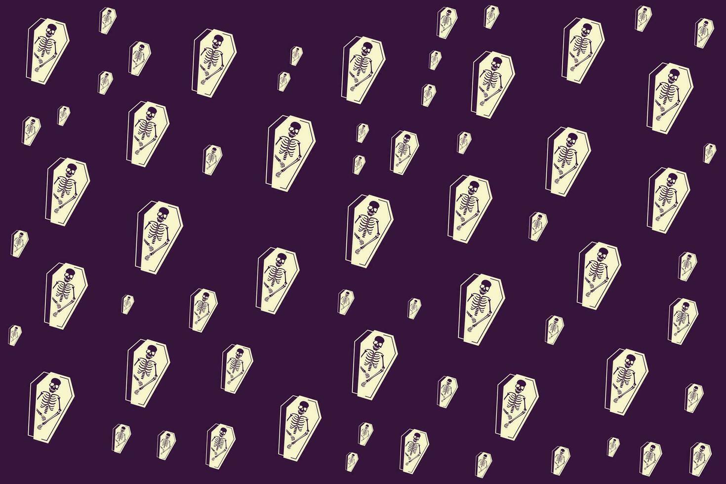 Hand drawn flat Halloween pattern design vector