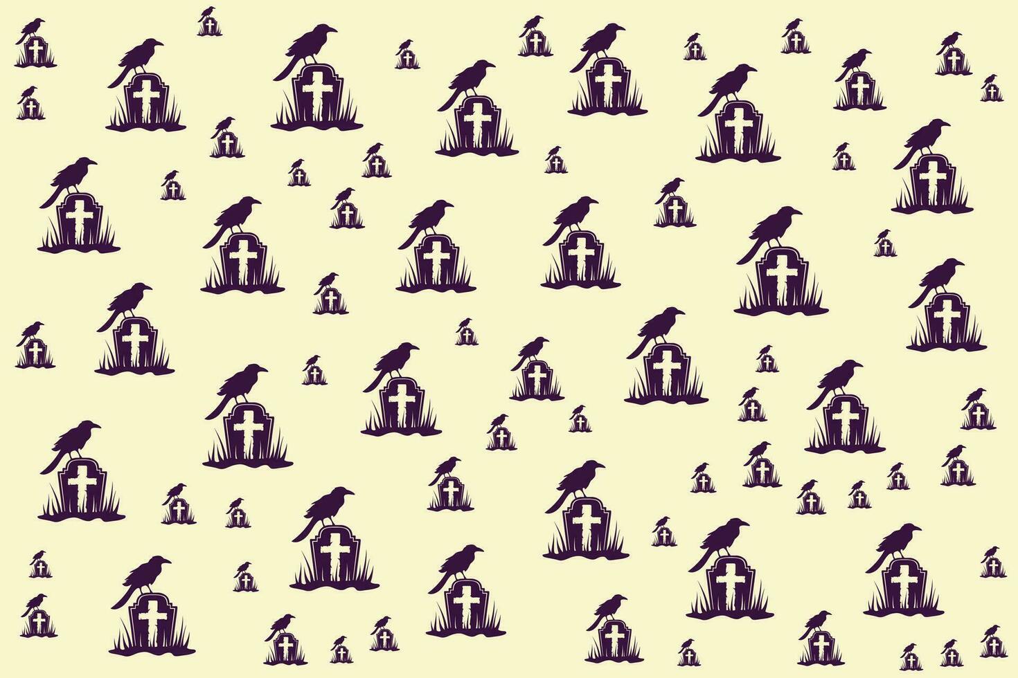 Hand drawn flat Halloween pattern design vector