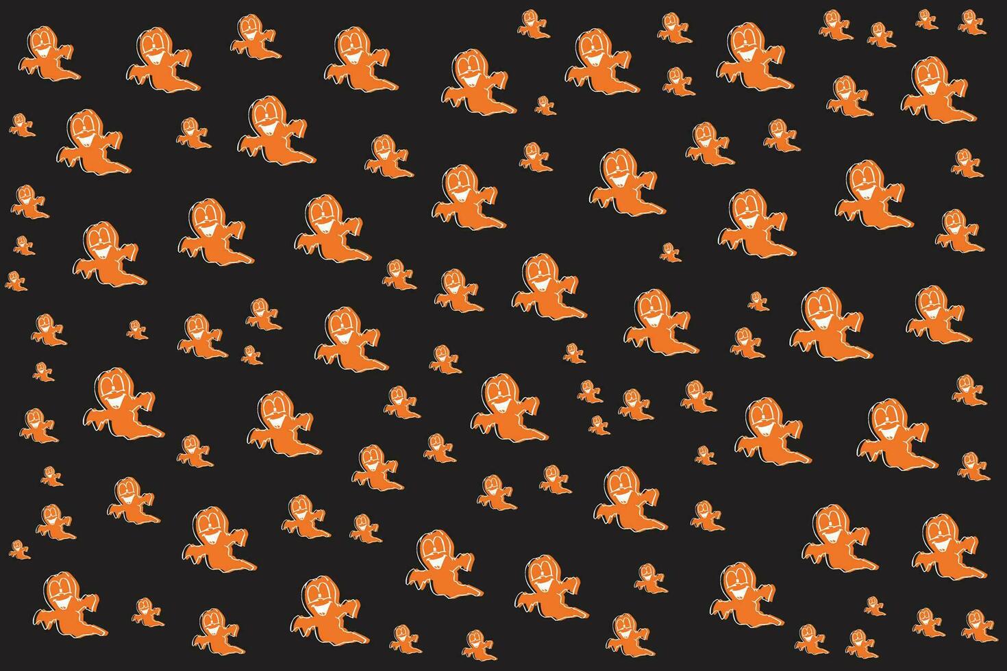 Hand drawn flat Halloween pattern design vector
