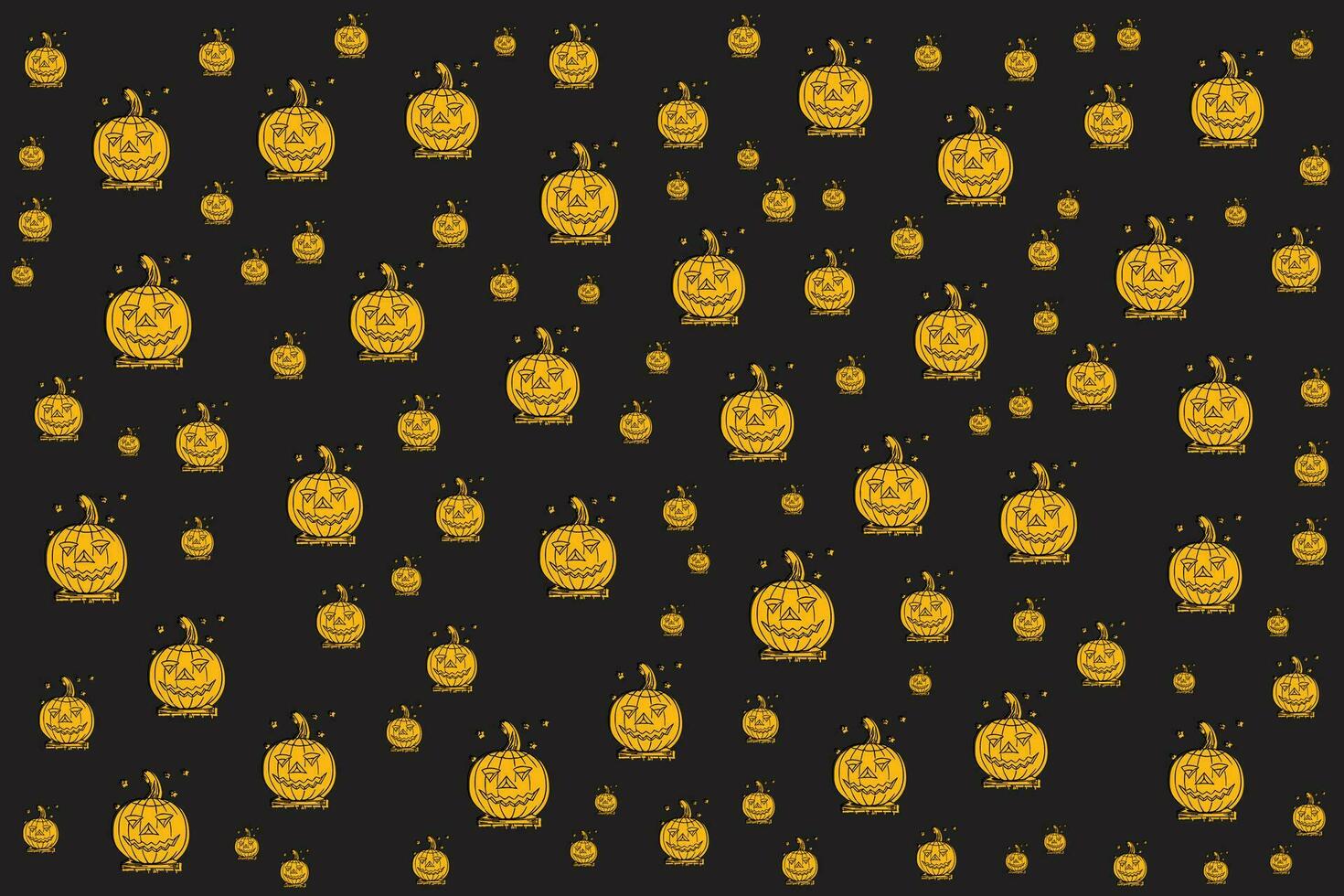 Hand drawn flat Halloween pattern design vector