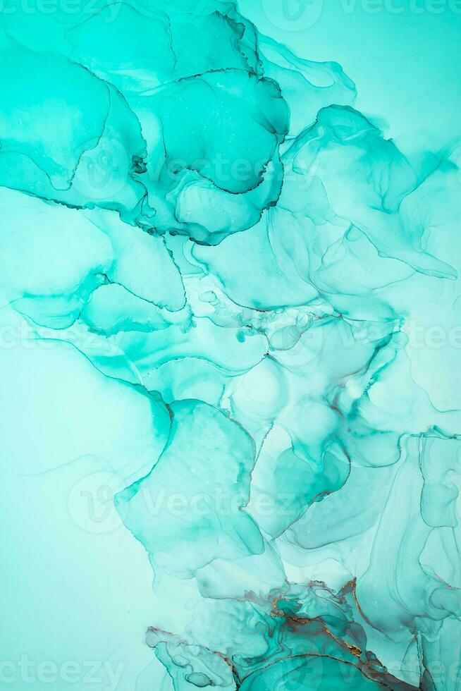 Alcohol ink sea texture. Artistic bright splash. Liquid artwork. Abstract ethereal swirl. Fragment of artwork. Trendy modern art. Inspired by the sky, as well as steam and smoke. photo