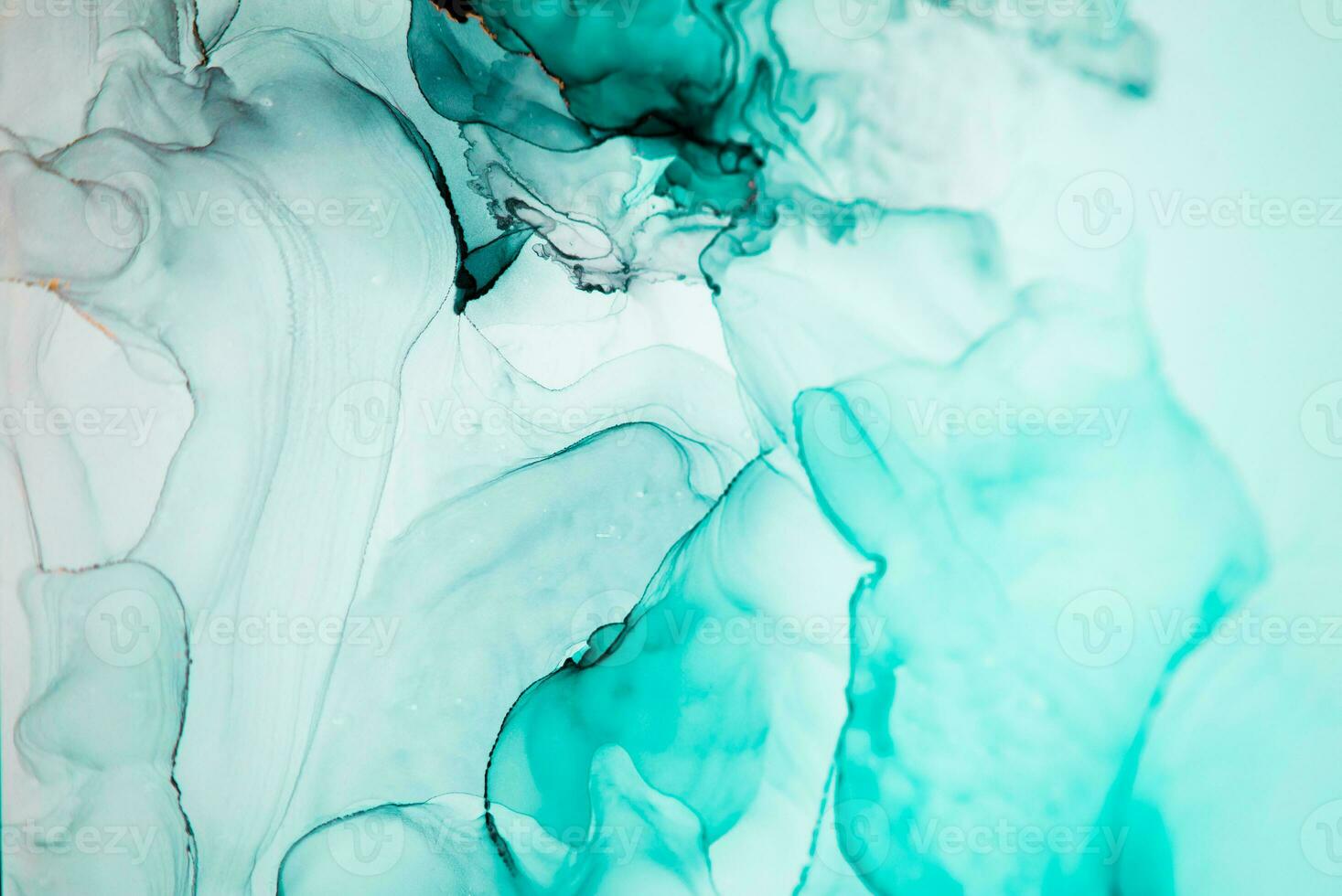 Alcohol ink sea texture. Artistic bright splash. Liquid artwork. Abstract ethereal swirl. Fragment of artwork. Trendy modern art. Inspired by the sky, as well as steam and smoke. photo