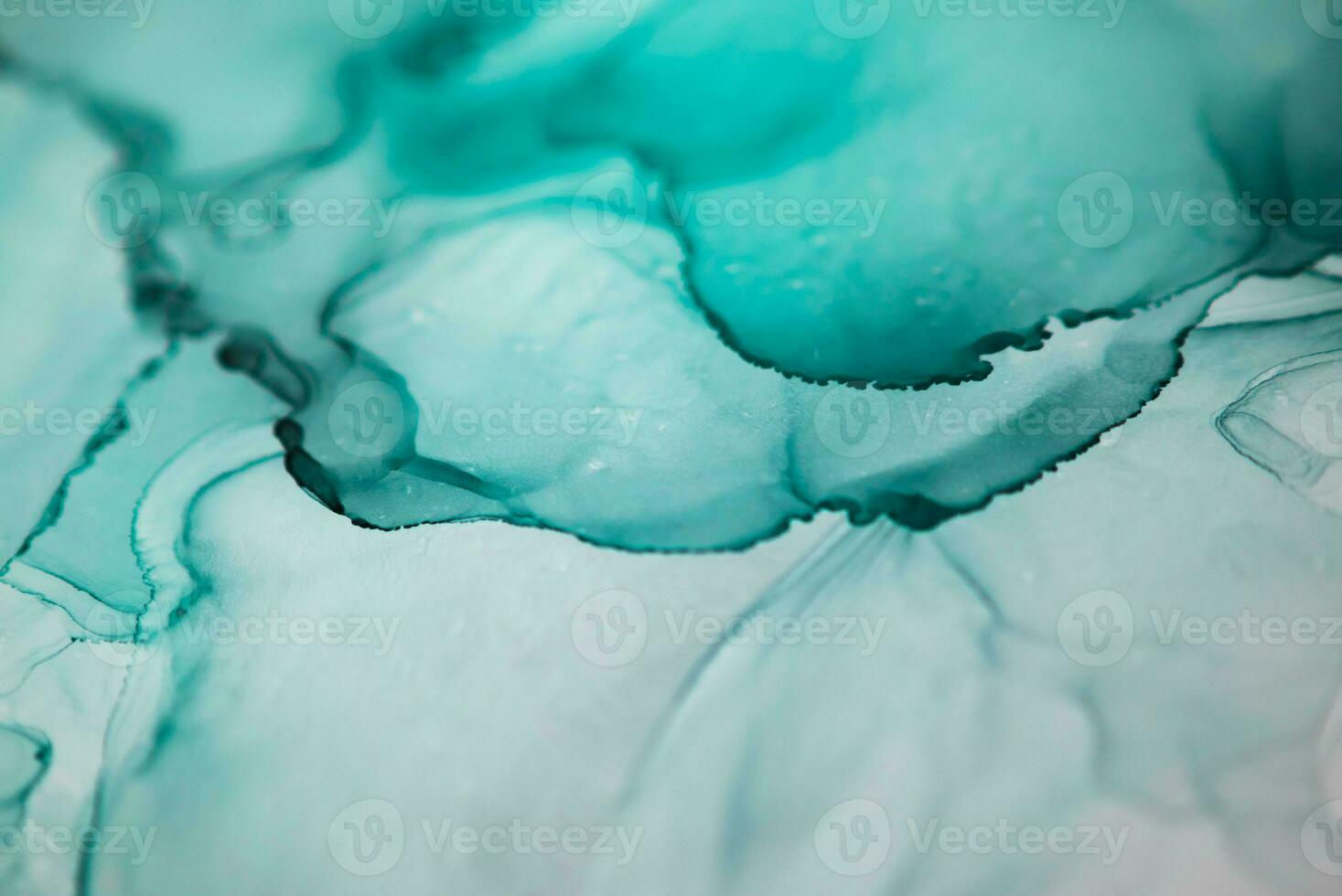 Alcohol ink sea texture. Artistic bright splash. Liquid artwork. Abstract ethereal swirl. Fragment of artwork. Trendy modern art. Inspired by the sky, as well as steam and smoke. photo