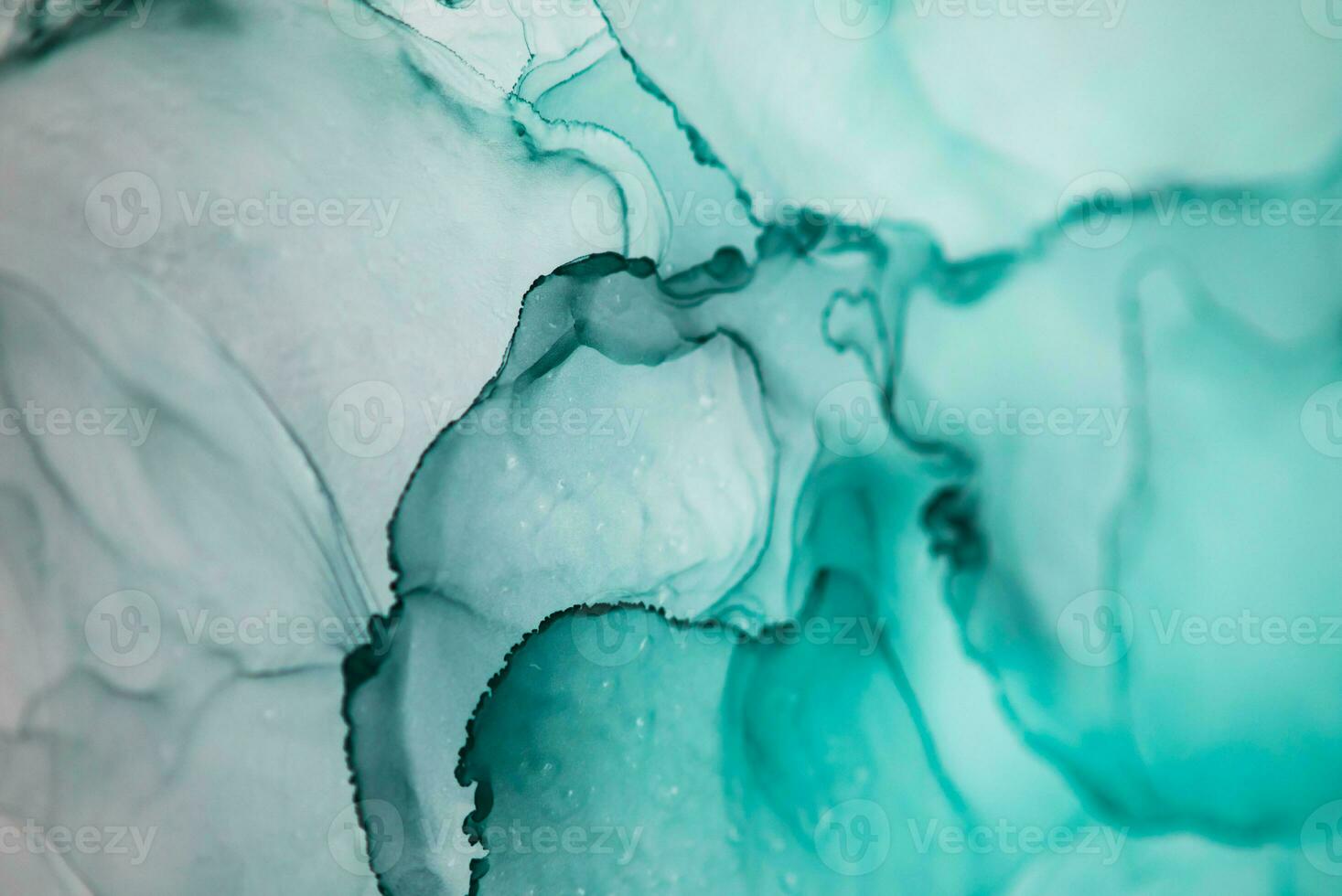 Alcohol ink sea texture. Artistic bright splash. Liquid artwork. Abstract ethereal swirl. Fragment of artwork. Trendy modern art. Inspired by the sky, as well as steam and smoke. photo