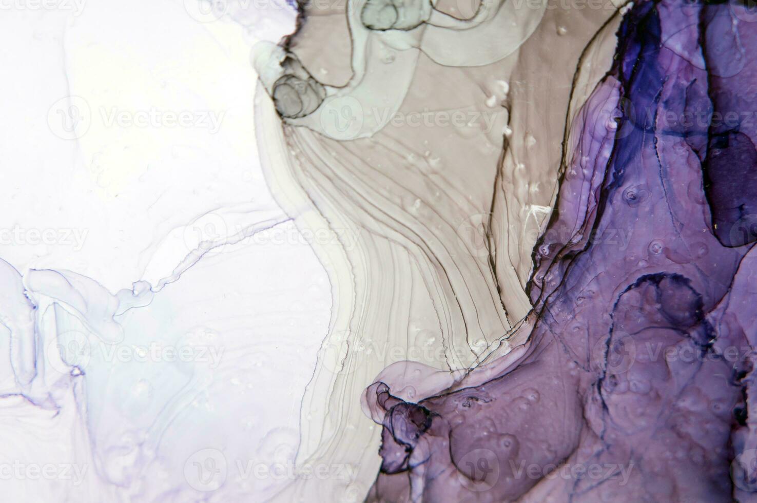Blue, pink, green, purple, red, red, yellow haze on a black background. Part of original alcohol ink painting. Modern art. Abstract colorful background, wallpaper. Marble texture. Fluid Art. photo