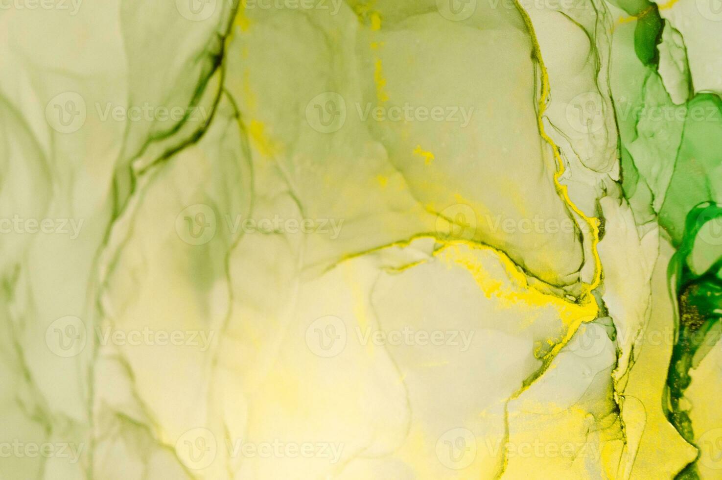 Abstract created using the technique of Alcohol ink. Macro photography of the smallest details of a panting. The panting shows how overflows of shades and colors of paint resemble space motifs. photo