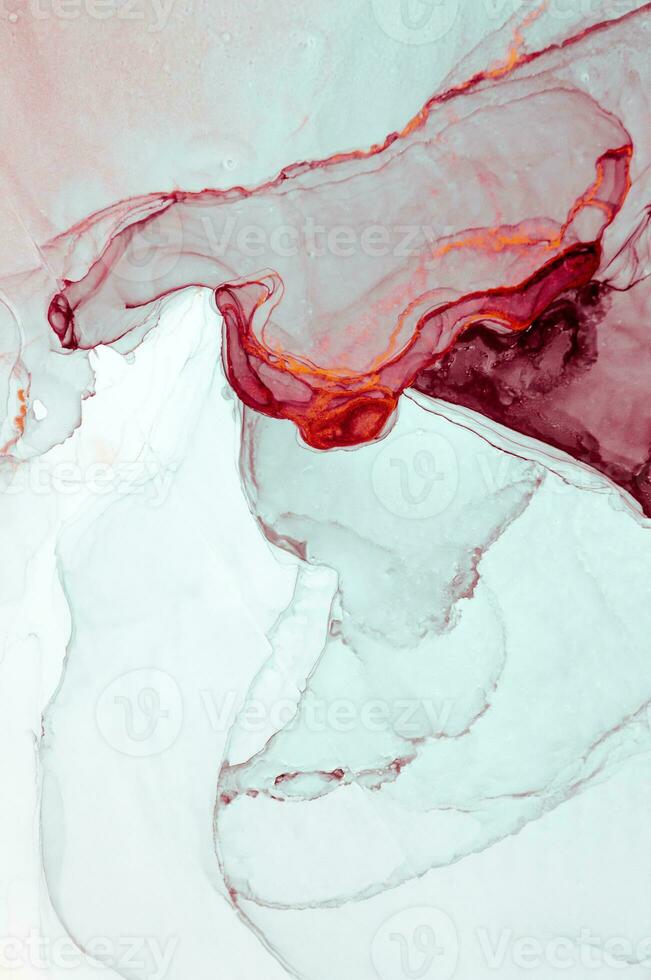 Abstract created using the technique of Alcohol ink. Macro photography of the smallest details of a panting. The panting shows how overflows of shades and colors of paint resemble space motifs. photo