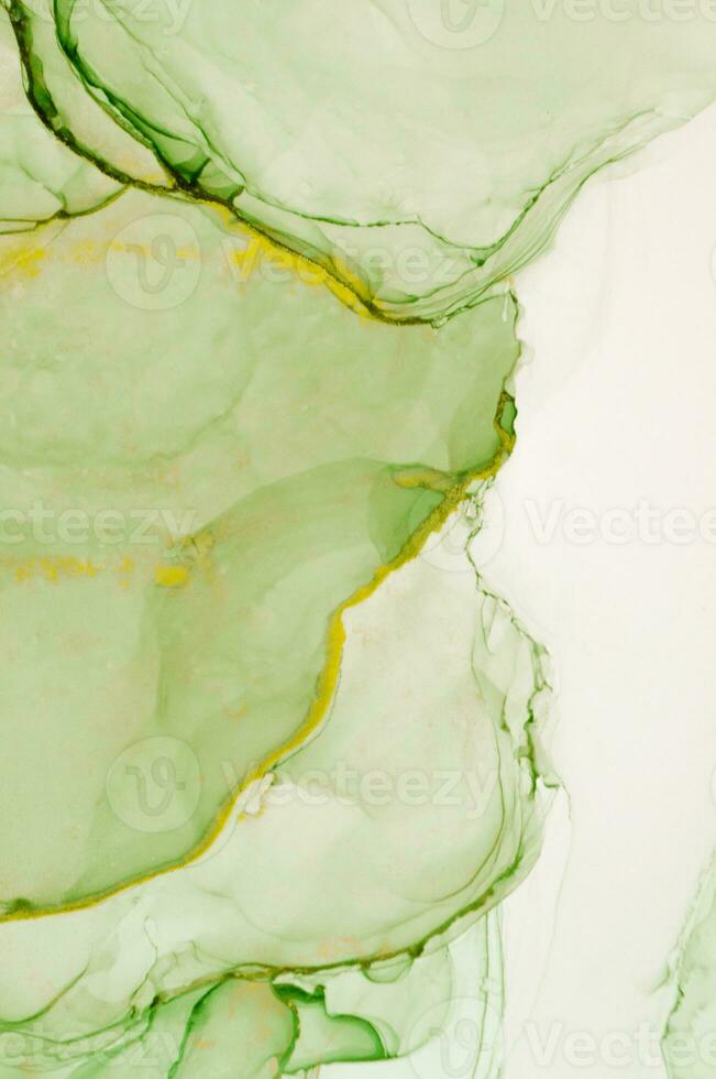 Abstract created using the technique of Alcohol ink. Macro photography of the smallest details of a panting. The panting shows how overflows of shades and colors of paint resemble space motifs. photo