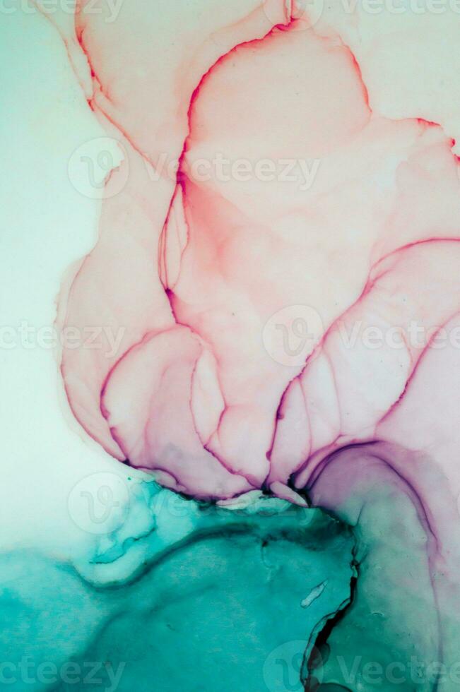 Part of original alcohol ink painting. Modern art. Abstract colorful background, wallpaper. Marble texture. Fluid Art for modern banners, ethereal graphic design. photo