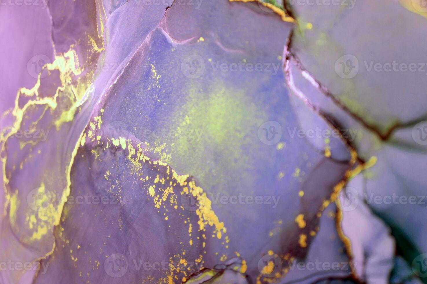 Alcohol ink wash texture on white paper background. Liquid paint flow. Transparent ethereal effect. Closeup of the painting. Highly-textured colorful abstract painting background. photo