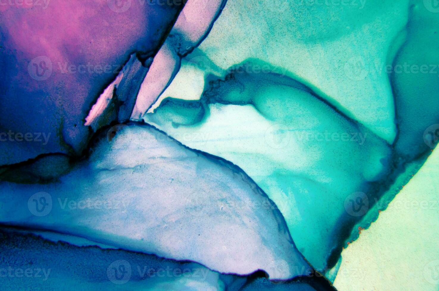 The picture is painted in alcohol ink. Abstraction will perfectly fit into a modern interior. Closeup of the painting. Colorful abstract painting background. photo