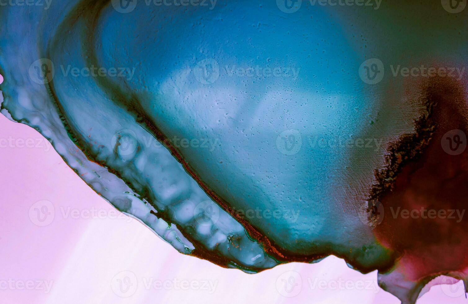 Alcohol ink sea texture. Contemporary art. Spots of oil paint. Abstract art background. Multicolored bright texture. Fragment of artwork. Modern art. Inspired by the sky, as well as steam and smoke. photo